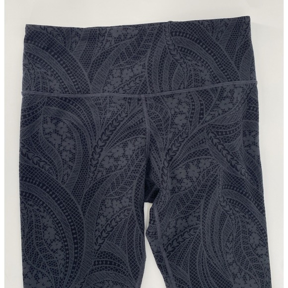 Athleta Pants - ATHLETA Elation Textured Legging Black Paisley Floral Print Size Large